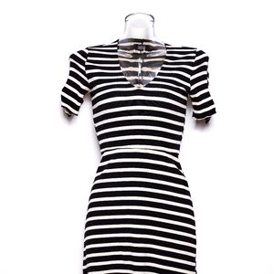 Reformation striped black and white dress